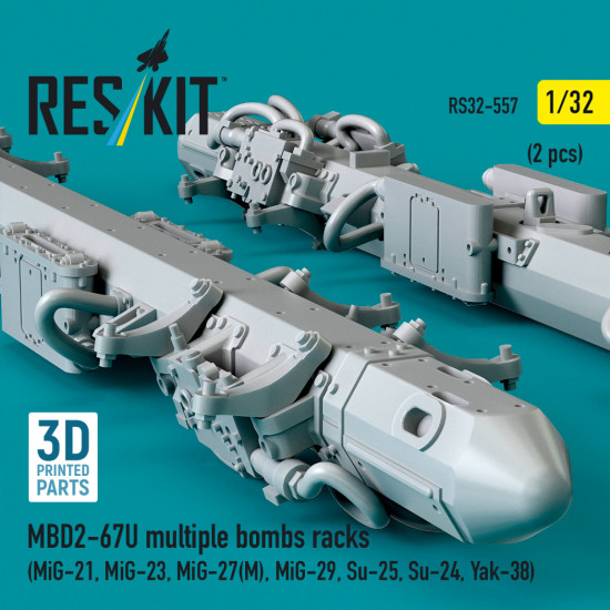 Reskit Rs32-0557 1/32 Mbd2-67u Multiple Bombs Racks 2 Pcs