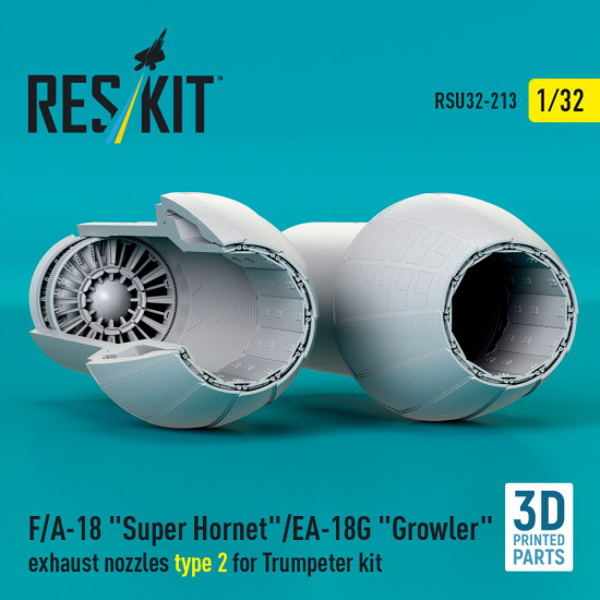 Reskit Rsu32-00213 1/32 F/A-18 Super Hornet/Ea-18g Growler Exhaust Nozzles Type 2 For Trumpeter Kit