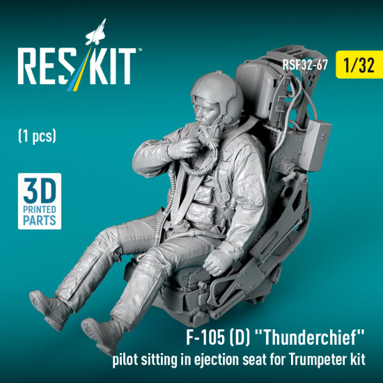 Reskit Rsf32-0067 1/32 F-105d Thunderchief Pilot Sitting In Ejection Seat For Trumpeter Kit 1 Pcs