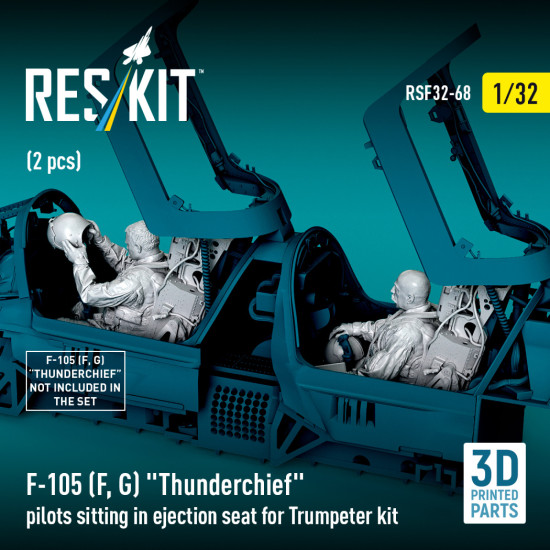 Reskit Rsf32-0068 1/32 F-105f/G Thunderchief Pilots Sitting In Ejection Seat For Trumpeter Kit 2pcs