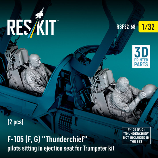 Reskit Rsf32-0068 1/32 F-105f/G Thunderchief Pilots Sitting In Ejection Seat For Trumpeter Kit 2pcs