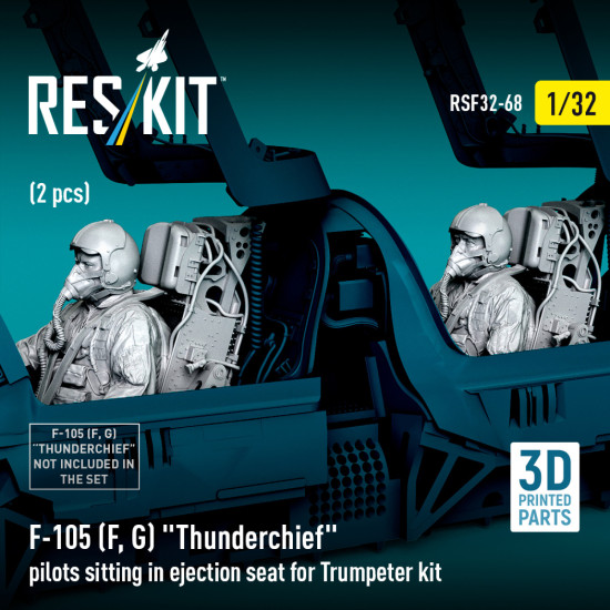 Reskit Rsf32-0068 1/32 F-105f/G Thunderchief Pilots Sitting In Ejection Seat For Trumpeter Kit 2pcs