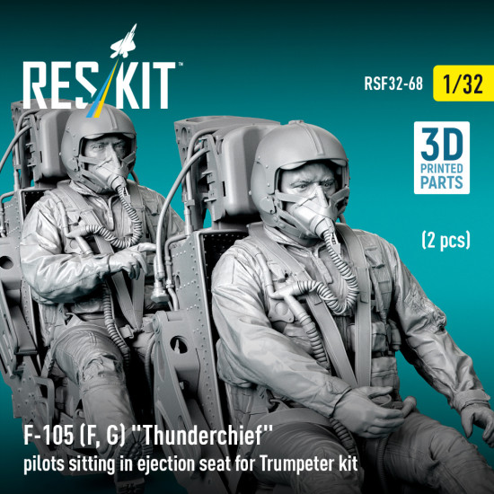 Reskit Rsf32-0068 1/32 F-105f/G Thunderchief Pilots Sitting In Ejection Seat For Trumpeter Kit 2pcs