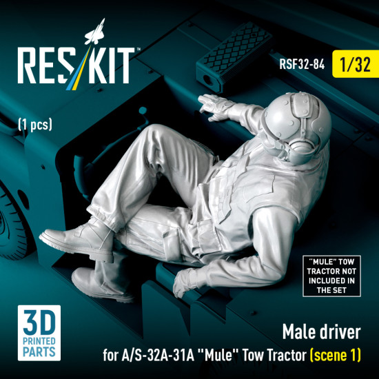 Reskit Rsf32-0084 1/32 Male Driver For A/S-32a-31a Mule Tow Tractor Scene 1 1pcs