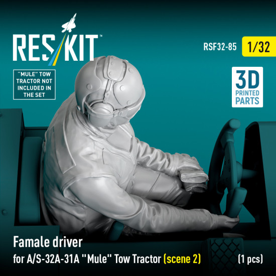 Reskit Rsf32-0085 1/32 Female Driver For A/S-32a-31a Mule Tow Tractor Scene 2 1 Pcs