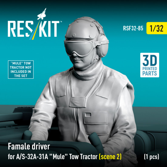 Reskit Rsf32-0085 1/32 Female Driver For A/S-32a-31a Mule Tow Tractor Scene 2 1 Pcs