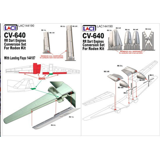 Laci 144190 1/144 Cv 640 Rr Dart Conversion Set With Landing Flaps Roden Kit Laci 144190 1/144 Cv 640 Rr Dart Conversion Set With Landing Flaps Roden Kit