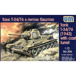 T-34/76 (1943) Soviet tank with cast turret WWII 1/72 UM 326