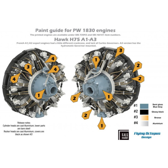 Sbs 48101 1/48 Hawk H75a-3 French Af Engine Set For Wolfpack/Hobbycraft Kit Sbs 48101 1/48 Hawk H75a-3 French Af Engine Set For Wolfpack/Hobbycraft Kit