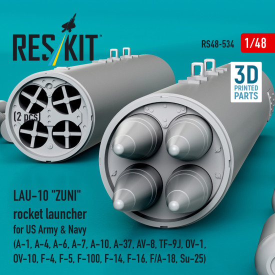 Reskit Rs48-0534 1/48 Lau-10 Zuni Rocket Launcher For Us Army And Navy 2 Pcs