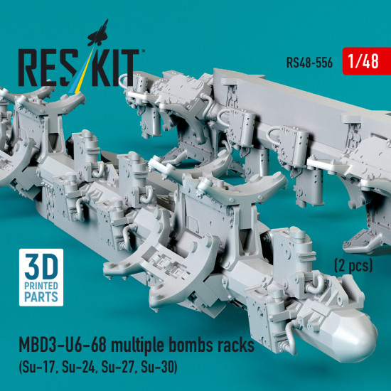 Reskit Rs48-0556 1/48 Mbd3-u6-68 Multiple Bombs Racks 2 Pcs Su-17, Su-24, Su-27, Su-30 Reskit Rs48-0556 1/48 Mbd3-u6-68 Multiple Bombs Racks 2 Pcs Su-17, Su-24, Su-27, Su-30