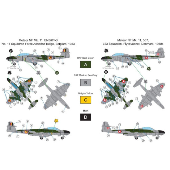 Miniwing 378 1/144 Amstrong Withworth Meteor Nf 11 / Nato Users Plastic Model Kit