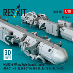 Reskit RS48-0557 1/48 MBD2-67U multiple bombs racks 2 pcs MiG-21, MiG-23, MiG-27М MiG-29, Su-25, Su-24, Yak-38
