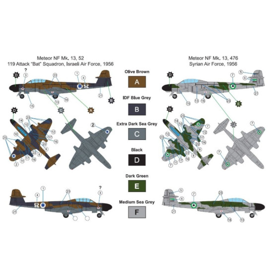 Miniwing 379 1/144 Amstrong Withworth Meteor Nf 13 / Killers Of The Middle East Plastic Model Kit