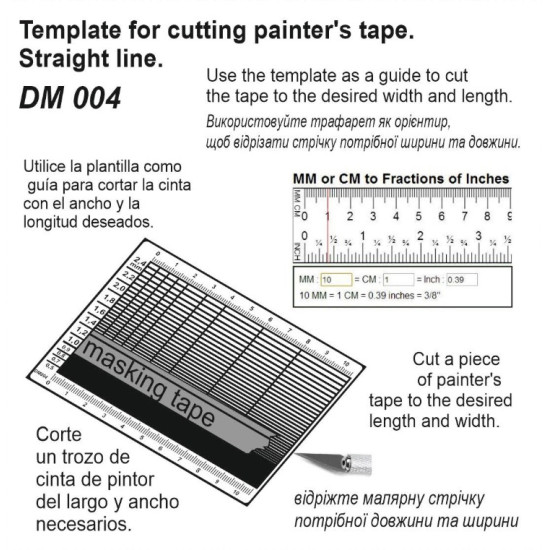 Dan Models N004 Template For Cutting Painters Tape Straight Line Material - Alpaka 0/4mm Nickel Dan Models N004 Template For Cutting Painters Tape Straight Line Material - Alpaka 0/4mm Nickel