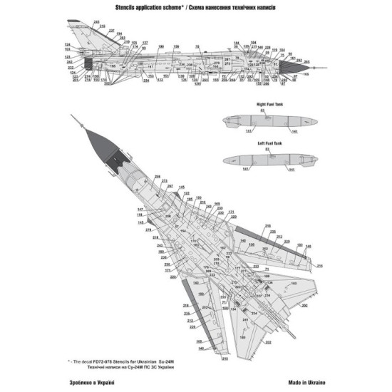 Foxbot 72-079 1/72 Sukhoi Su-24m Ukrainian Air Force For Trumpeter Dragon Kits Foxbot 72-079 1/72 Sukhoi Su-24m Ukrainian Air Force For Trumpeter Dragon Kits