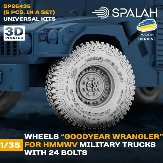 Spalah 26435 1/35 Set Of Scale Models Wheels Goodyear Wrangler For Hmmwv Military Trucks With 24 Bolts 5 Pcs Spalah 26435 1/35 Set Of Scale Models Wheels Goodyear Wrangler For Hmmwv Military Trucks With 24 Bolts 5 Pcs