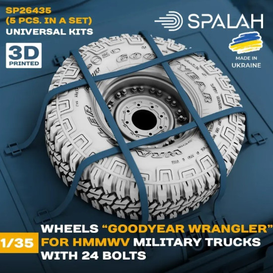 Spalah 26435 1/35 Set Of Scale Models Wheels Goodyear Wrangler For Hmmwv Military Trucks With 24 Bolts 5 Pcs Spalah 26435 1/35 Set Of Scale Models Wheels Goodyear Wrangler For Hmmwv Military Trucks With 24 Bolts 5 Pcs