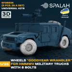 Spalah 26635 1/35 Set Of Scale Models Wheels Goodyear Wrangler For Hmmwv Military Trucks With 8 Bolts 5 Pcs