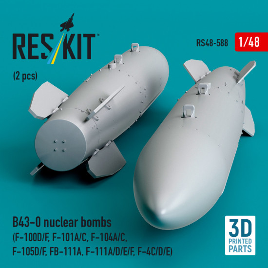 Reskit Rs48-0588 1/48 B43-0 Nuclear Bombs 2 Pcs Resin Kit