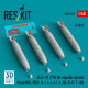 Reskit Rs48-0597 1/48 Blu-1b 750 Lb Napalm Bombs Finned Mxu-393/B 4pcs Resin Kit