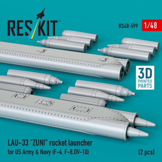 Reskit Rs48-0599 1/48 Lau-33 Zuni Rocket Launcher For Us Army And Navy 2 Pcs