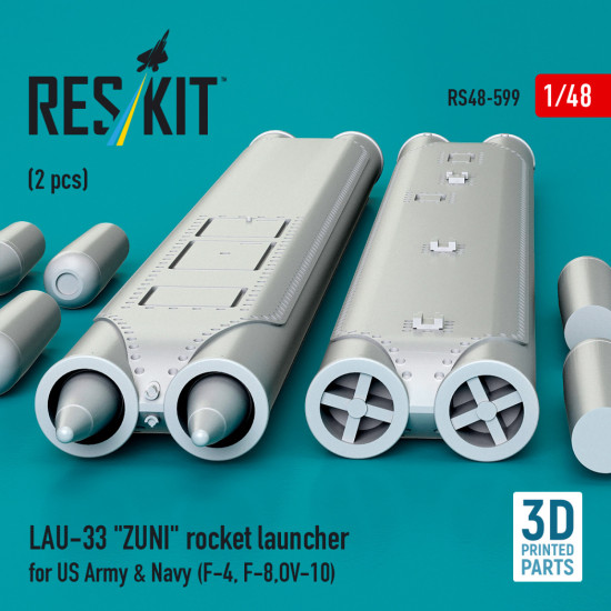 Reskit Rs48-0599 1/48 Lau-33 Zuni Rocket Launcher For Us Army And Navy 2 Pcs