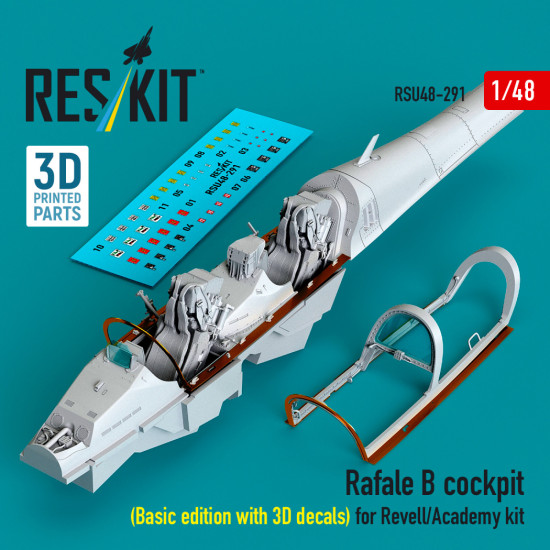 Reskit Rsu48-0291 1/48 Rafale B Cockpit Basic Edition With 3d Decals For Revell/Academy Kit Reskit Rsu48-0291 1/48 Rafale B Cockpit Basic Edition With 3d Decals For Revell/Academy Kit