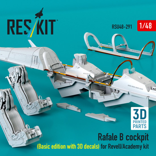 Reskit Rsu48-0291 1/48 Rafale B Cockpit Basic Edition With 3d Decals For Revell/Academy Kit Reskit Rsu48-0291 1/48 Rafale B Cockpit Basic Edition With 3d Decals For Revell/Academy Kit