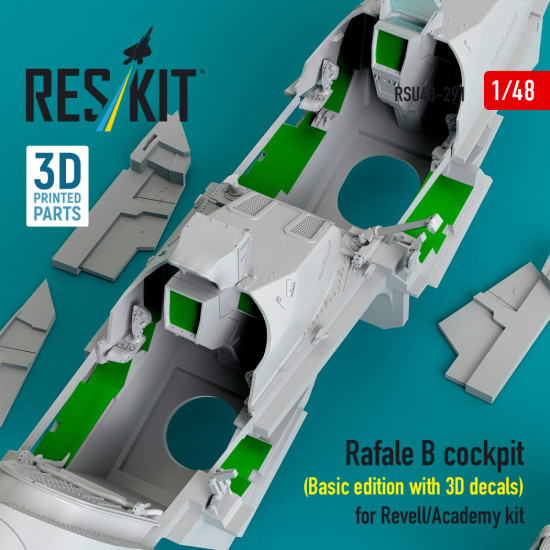 Reskit Rsu48-0291 1/48 Rafale B Cockpit Basic Edition With 3d Decals For Revell/Academy Kit Reskit Rsu48-0291 1/48 Rafale B Cockpit Basic Edition With 3d Decals For Revell/Academy Kit
