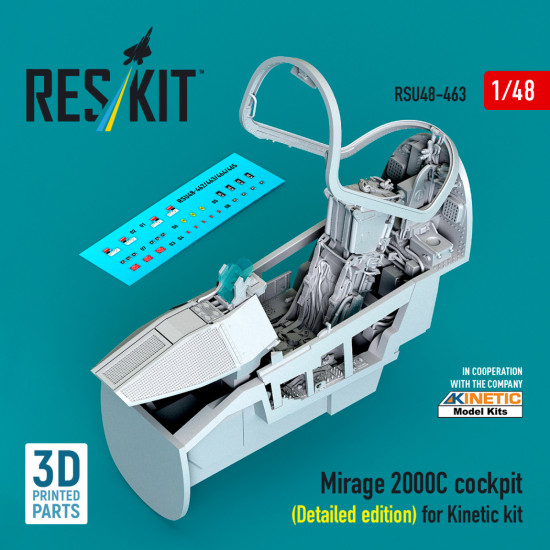 Reskit Rsu48-0463 1/48 Mirage 2000c Cockpit Detailed Edition For Kinetic Kit