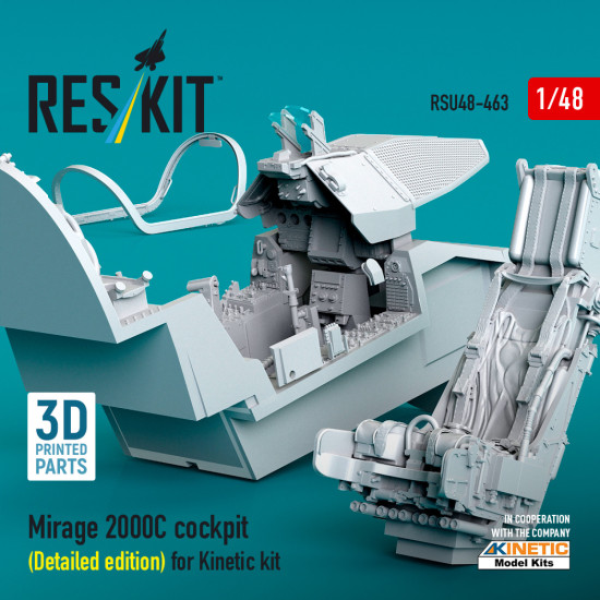 Reskit Rsu48-0463 1/48 Mirage 2000c Cockpit Detailed Edition For Kinetic Kit