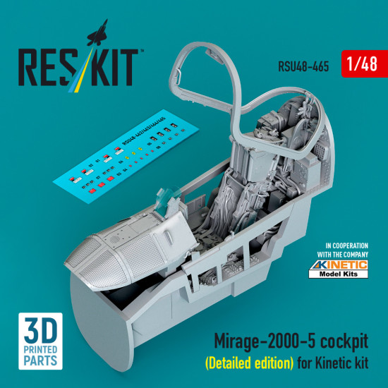 Reskit Rsu48-0465 1/48 Mirage-2000-5 Cockpit Detailed Edition For Kinetic Kit