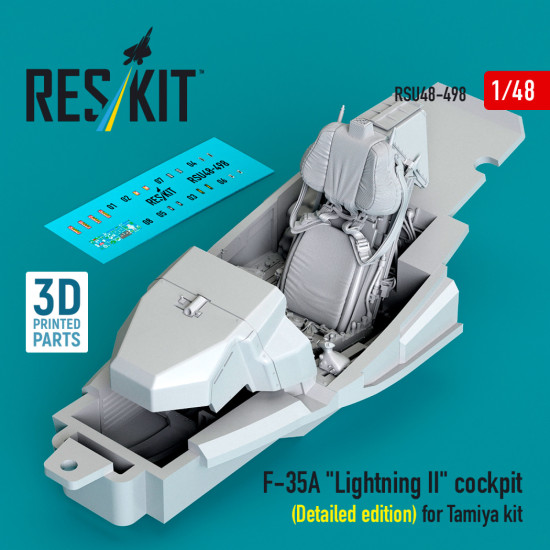 Reskit Rsu48-0498 1/48 F-35a Lightning Ii Cockpit Detailed Edition For Tamiya Kit