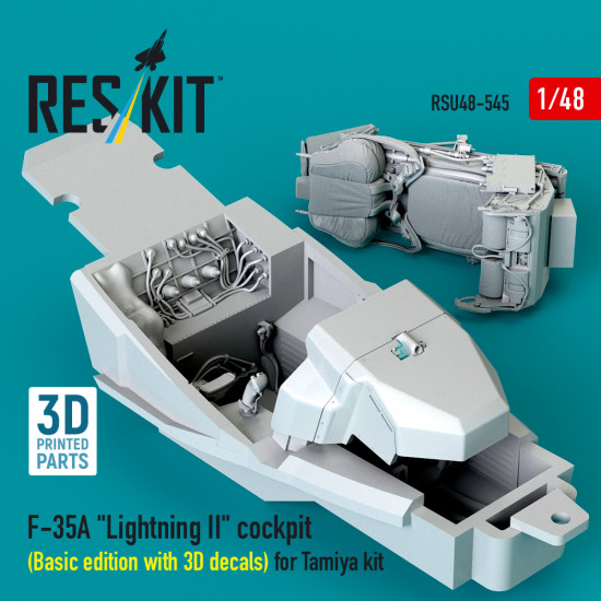Reskit Rsu48-0545 1/48 F-35a Lightning Ii Cockpit Basic Edition With 3d Decals For Tamiya Kit Reskit Rsu48-0545 1/48 F-35a Lightning Ii Cockpit Basic Edition With 3d Decals For Tamiya Kit