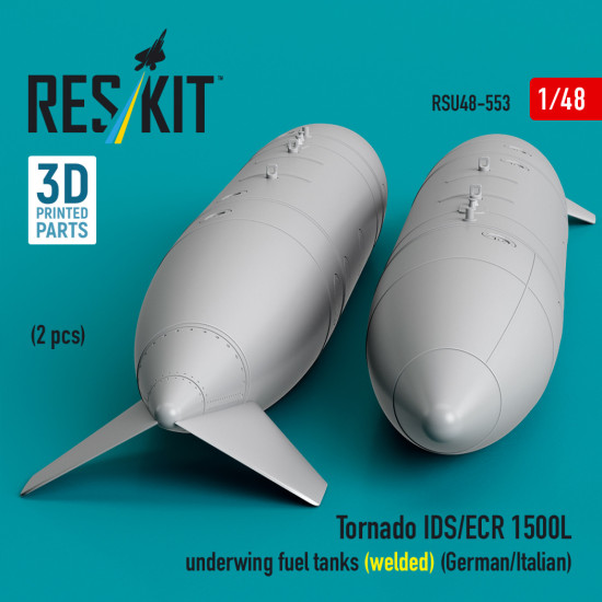 Reskit Rsu48-0552 1/48 Tornado F3/Gr1/Gr4 1500l Underwing Fuel Tanks Riveted Raf/Rsaf 2 Pcs