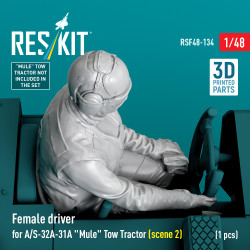 Reskit Rsf48-0134 1/48 Female Driver For A/S-32a-31a Mule Tow Tractor Scene 2 1 Pcs