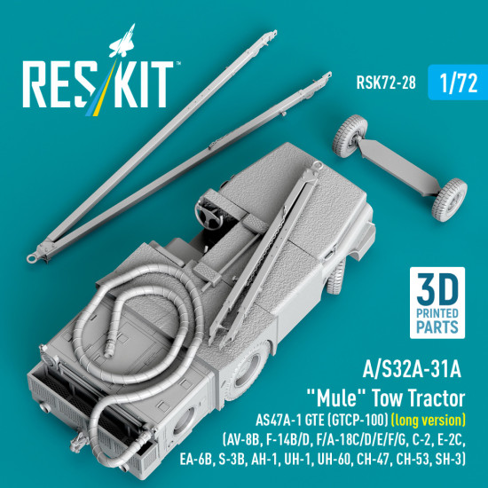 Reskit Rsk72-0028 1/72 A/S32a-31a Mule Tow Tractor As47a-1 Gte Gtcp-100 Long Version