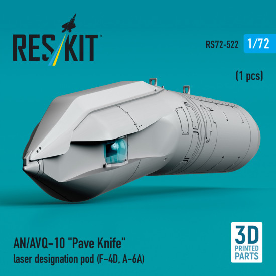 Reskit Rs72-0522 1/72 An/Avq-10 Pave Knife Laser Designation Pod 1 Pcs F-4d A-6a Reskit Rs72-0522 1/72 An/Avq-10 Pave Knife Laser Designation Pod 1 Pcs F-4d A-6a