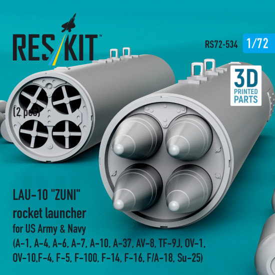 Reskit Rs72-0534 1/72 Lau-10 Zuni Rocket Launcher For Us Army And Navy 2 Pcs