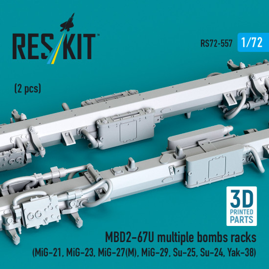 Reskit Rs72-0557 1/72 Mbd2-67u Multiple Bombs Racks 2 Pcs