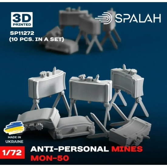 Spalah 11272 1/72 Set Of Scale Models Anti-personnel Mines Mon-50 10 Pcs Resin Model