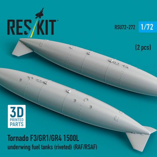 Reskit Rsu72-0272 1/72 Tornado F3/Gr1/Gr4 1500l Underwing Fuel Tanks Riveted Raf/Rsaf