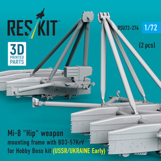 Reskit Rsu72-0274 1/72 Mi-8 Hip Weapon Mounting Frame With Bd3-57krv Hobby Boss Reskit Rsu72-0274 1/72 Mi-8 Hip Weapon Mounting Frame With Bd3-57krv Hobby Boss