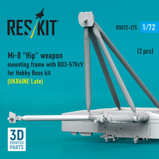 Reskit Rsu72-0275 1/72 Mi-8 Hip Weapon Mounting Frame With Bd3-57krv For Hobby Boss Kit Ukraine Late 2 Pcs Reskit Rsu72-0275 1/72 Mi-8 Hip Weapon Mounting Frame With Bd3-57krv For Hobby Boss Kit Ukraine Late 2 Pcs