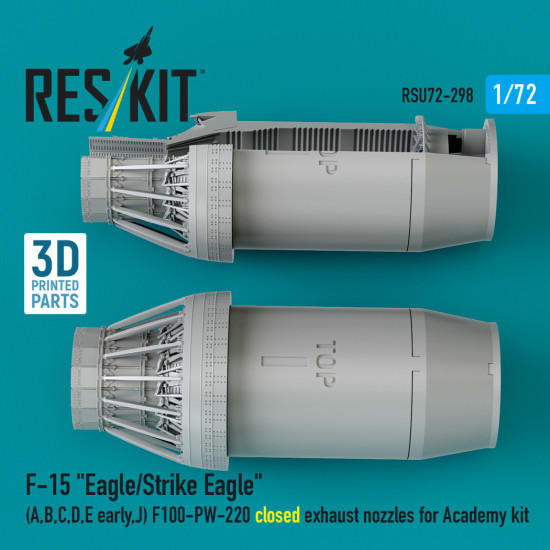 Reskit RSU72-0298 1/72 F‑15 Eagle/Strike Eagle A, B, C, D, E early, J F100-PW-220 closed exhaust nozzles for Academy kit Reskit RSU72-0298 1/72 F‑15 Eagle/Strike Eagle A, B, C, D, E early, J F100-PW-220 closed exhaust nozzles for Academy kit