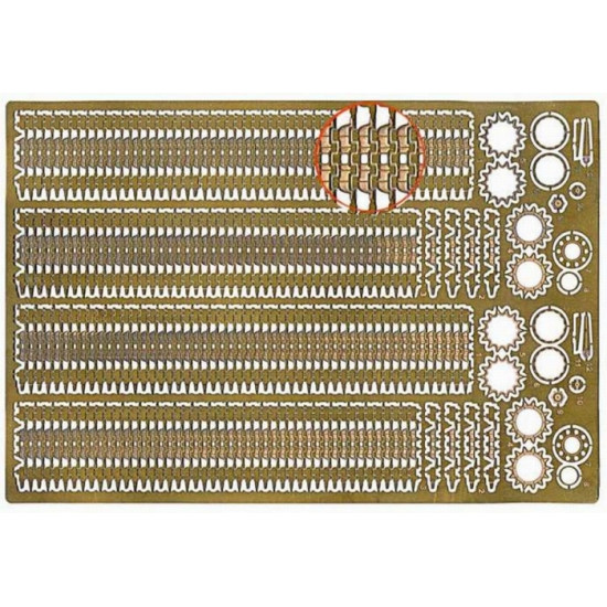 Photoetched tracks set for ACE T-72, T-62M, M-84, Tiran 6, TOS-1, T-90, series kits 1/72 ACE pe7233