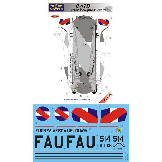 Lf Models C72106 1/72 Douglas C-47d Over Uruguay