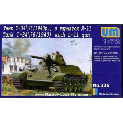 T-34/76 Soviet Tank M.1940 w/L11 Gun WWII 1/72 UM 336