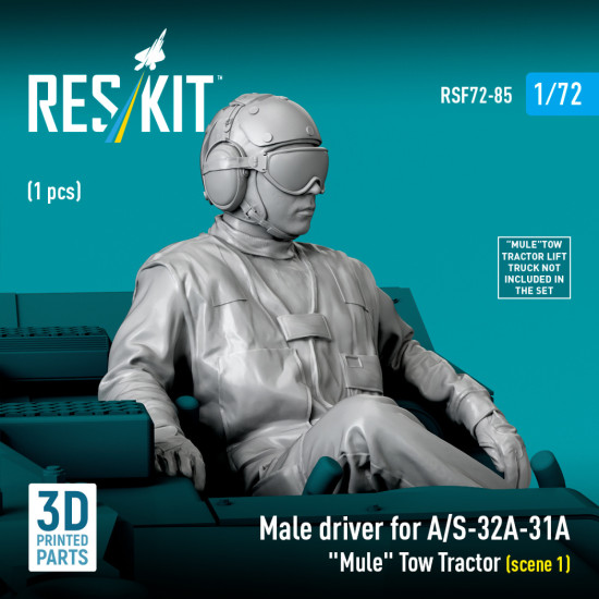 Reskit Rsf72-0085 1/72 Male Driver For A/S-32a-31a Mule Tow Tractor Scene 1 1pcs